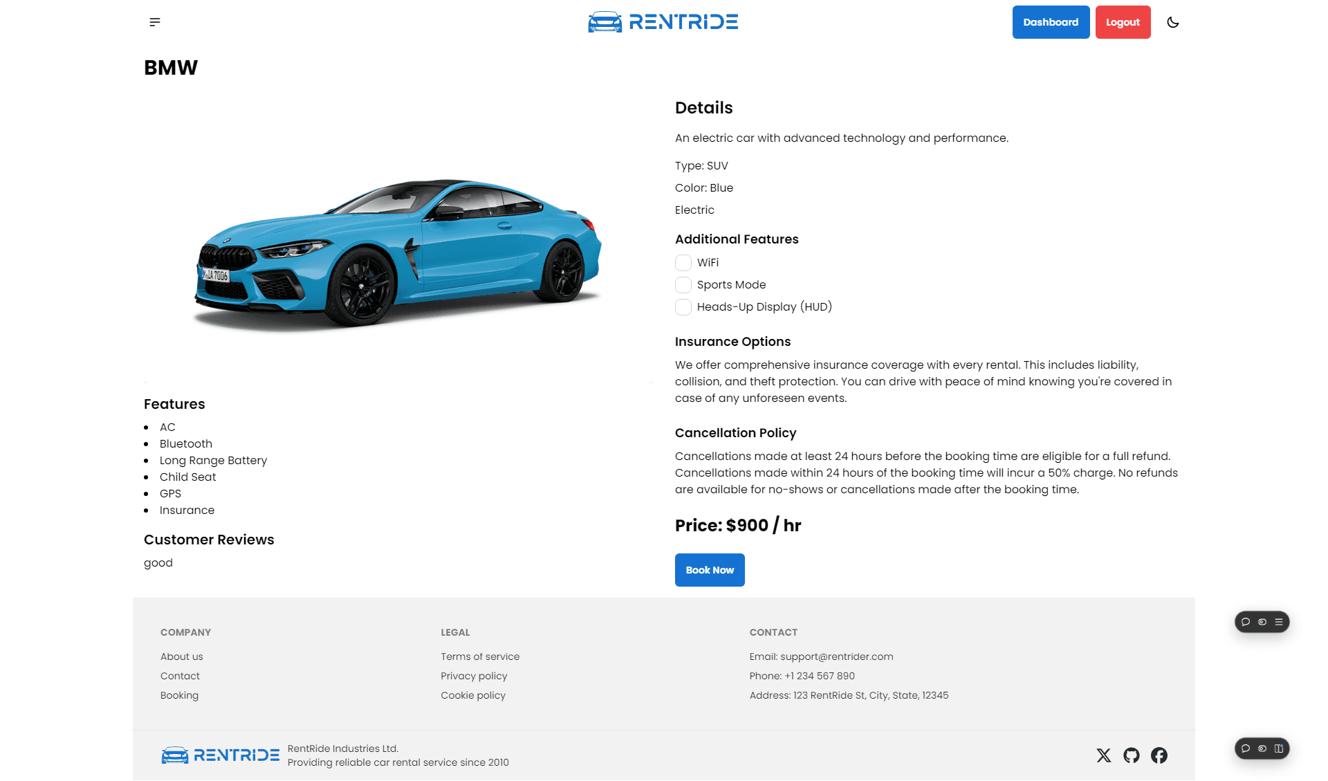 RentRide - The best Car Rental Website screenshot 2